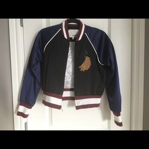 Aritzia Wilfred Free Peacock Bomber Jacket